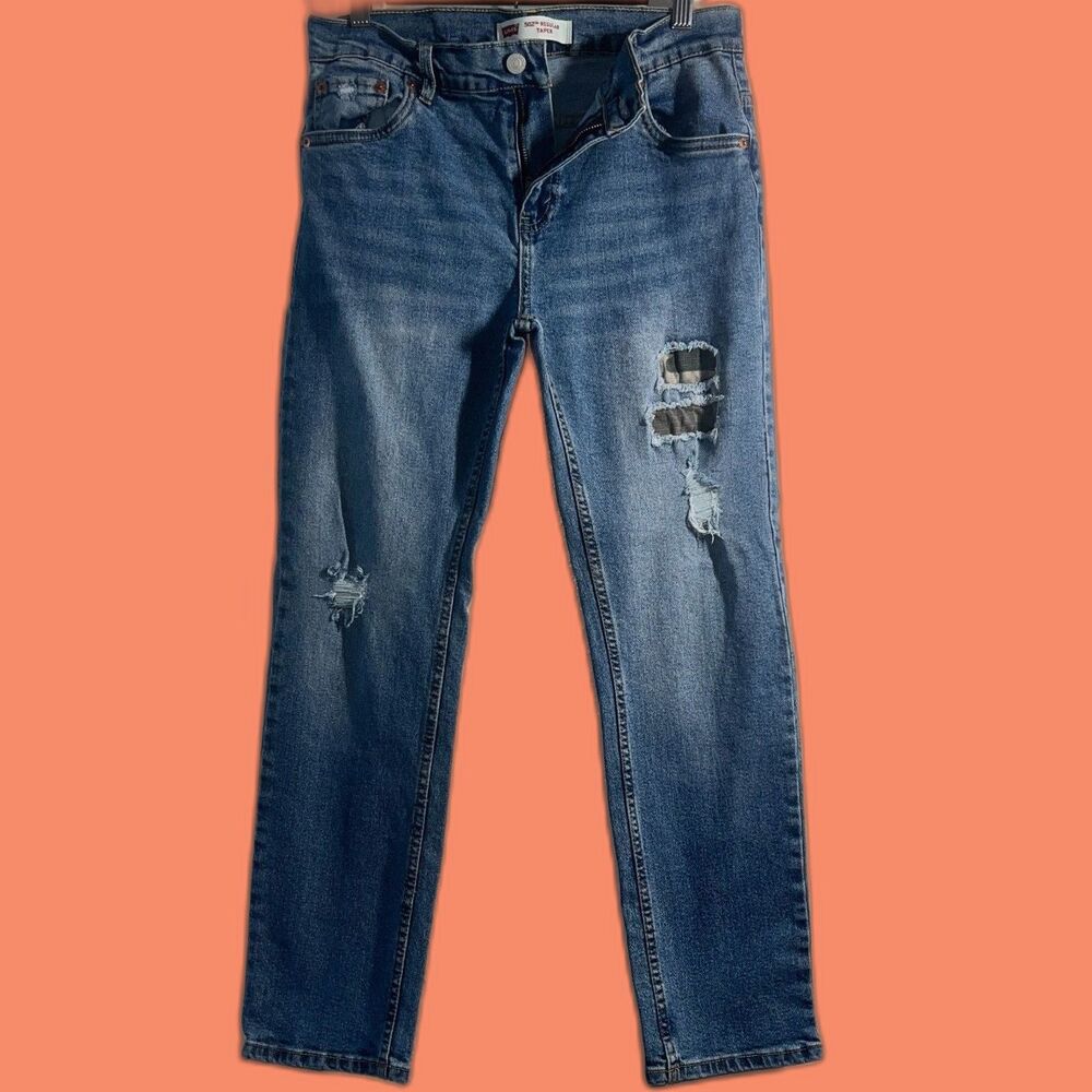 Levi’s 501 Skinny Vintage High Rise Distressed Jeans Light Wash Size 14